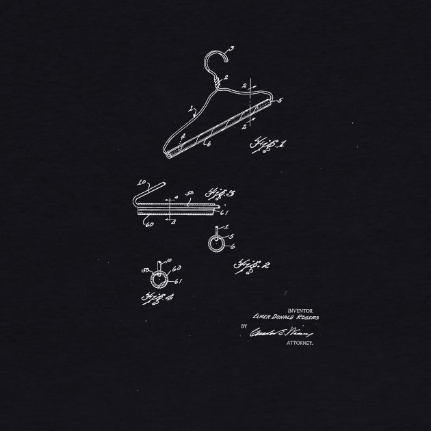 Hanger Vintage Patent Drawing by TheYoungDesigns